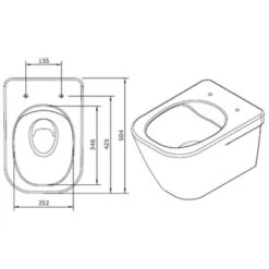 WC Suspendu Sans Bride Abattant Duroplast New Anco -Aqua Home Magasin wc suspendu avec abattant frein de chute et declipsable new anco 3