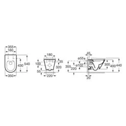 Roca WC Suspendu The Gap Round Blanc 35x54x44 Cm, Avec Abattant Frein De Chute -Aqua Home Magasin wc suspendu blanc 35x54x44 cm the gap round 2