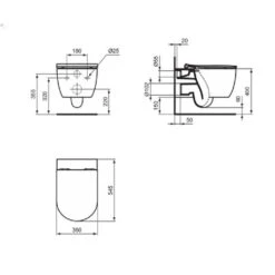 Ideal Standard WC Suspendu Blend Curve 360x545x390 Mm Rond Blanc Brillant -Aqua Home Magasin wc suspendu blend curve 360x545x390 mm rond blanc brillant 6