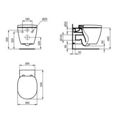 Ideal Standard WC Suspendu Connect 540x365x400 Mm Sans Bride -Aqua Home Magasin wc suspendu e047901 connect 54x365 cm 1