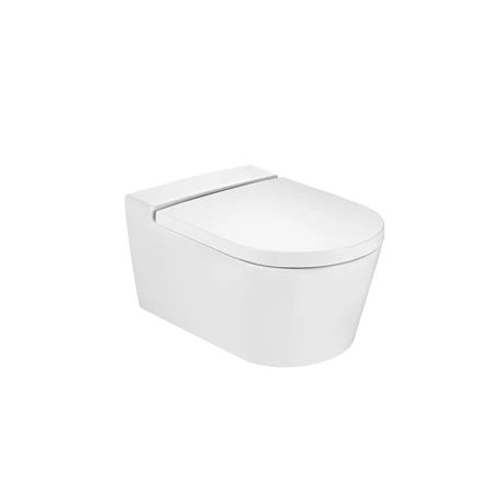 Roca WC Suspendu Inspira Round Blanc Brillant 37x56x44 Cm, Avec Abattant Frein De Chute 3 Roca WC Suspendu Inspira Round Blanc Brillant 37x56x44 Cm, Avec Abattant Frein De Chute