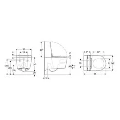 Geberit WC Suspendu ONE 370x345x540 Mm Sans Bride -Aqua Home Magasin wc suspendu one 370x345x540 mm sans bride 1