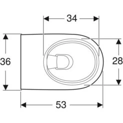 Geberit WC Suspendu Renova 00398810000 530x360x330 Mm Sans Bride -Aqua Home Magasin wc suspendu renova 00398810000 530x360x330 mm sans bride 2