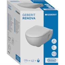 Geberit WC Suspendu Renova 500.800.00.1 530x370x390 Mm Frein De Chute 11 Geberit WC Suspendu Renova 500.800.00.1 530x370x390 Mm Frein De Chute -Aqua Home Magasin wc suspendu renova 500800001 avec abattant wc 4