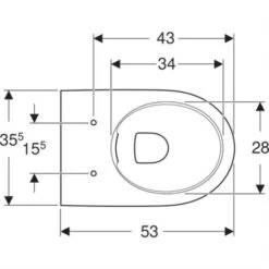 Geberit WC Suspendu PMR Renova Comfort 500.694.01.1 530x355x370 Mm Avec Bride 8 Geberit WC Suspendu PMR Renova Comfort 500.694.01.1 530x355x370 Mm Avec Bride -Aqua Home Magasin wc suspendu renova comfort 500694011 sureleve carene 2
