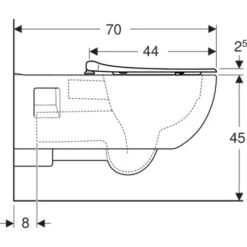 Geberit WC Suspendu PMR Renova Comfort 500.819.00.1 700x360x385 Mm Sans Bride -Aqua Home Magasin wc suspendu renova comfort 500819001 rallonge semi carene avec lunette d abattant 1