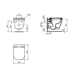 WC Suspendu I.Life S 485x360x400 Mm Sans Bride -Aqua Home Magasin wc suspendu sans bride rimls ilife s 8